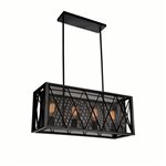 CWI Tapedia 4 Light Up Chandelier With Black Finish