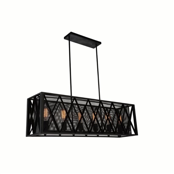 CWI Tapedia 6 Light Up Chandelier With Black Finish