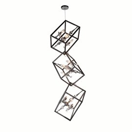 CWI Tapi 12 Light Up Mini Chandelier With Luxor Silver Finish