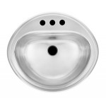 Kindred KSOV1619 18 gauge stainless steel drop-in vanity basin