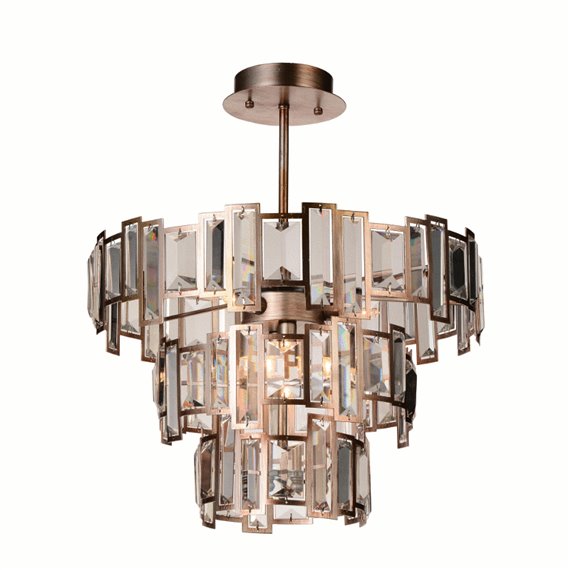 CWI Quida 5 Light Down Chandelier With Champagne Finish