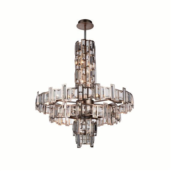 CWI Quida 18 Light Down Chandelier With Champagne Finish