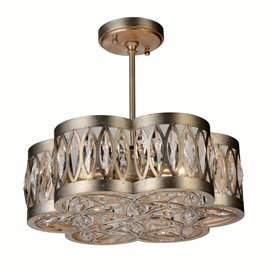 CWI Nova 6 Light Chandelier With Champagne Finish