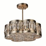 CWI Nova 6 Light Chandelier With Champagne Finish