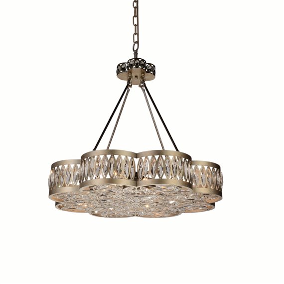 CWI Nova 8 Light Chandelier With Champagne Finish