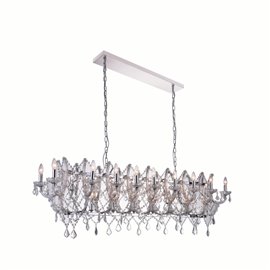 CWI Aleka 24 Light Candle Chandelier With Chrome Finish