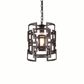 CWI Litani 1 Light Down Chandelier With Brown Finish