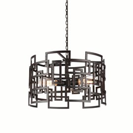 CWI Litani 3 Light Down Chandelier With Brown Finish