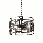 CWI Litani 3 Light Down Chandelier With Brown Finish