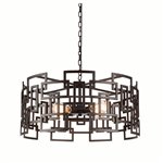 CWI Litani 4 Light Down Chandelier With Brown Finish