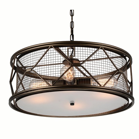 CWI Kali 4 Light Chandelier With Light Brown Finish