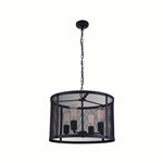 CWI Heale 4 Light Drum Shade Pendant With Reddish Black Finish