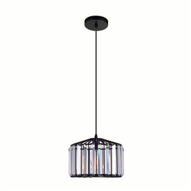 CWI Alethia 1 Light Drum Shade Pendant With Black Finish