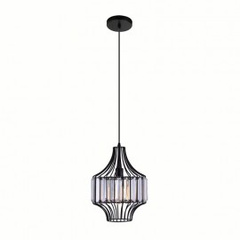 CWI Alethia 1 Light Down Pendant With Black Finish