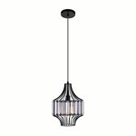 CWI Alethia 1 Light Down Pendant With Black Finish