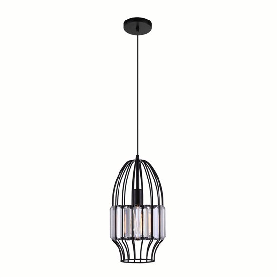 CWI Alethia 1 Light Down Mini Pendant With Black Finish