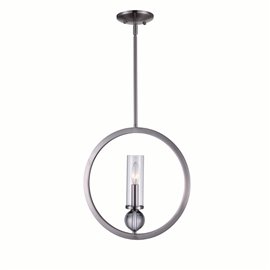 CWI Elton 1 Light Pendant With Satin Nickel Finish