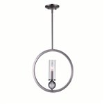 CWI Elton 1 Light Pendant With Satin Nickel Finish