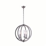 CWI Elton 3 Light Chandelier With Satin Nickel Finish