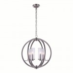 CWI Elton 6 Light Chandelier With Satin Nickel Finish