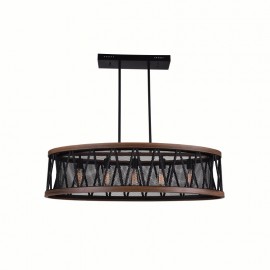 CWI Parsh 5 Light Island Chandelier With Pewter Finish