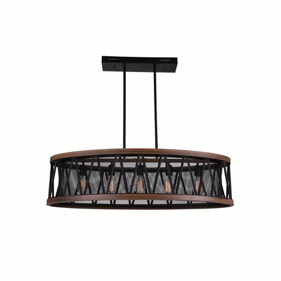 CWI Parsh 5 Light Island Chandelier With Pewter Finish