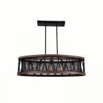 CWI Parsh 5 Light Island Chandelier With Pewter Finish