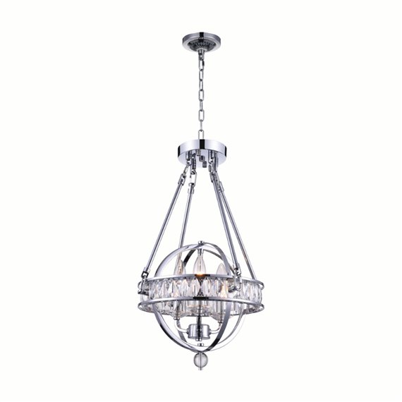 CWI Arkansas 3 Light Mini Chandelier With Chrome Finish