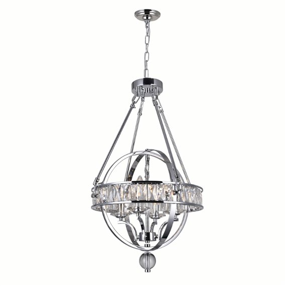 CWI Arkansas 4 Light Chandelier With Chrome Finish