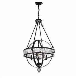 CWI Arkansas 4 Light Chandelier With Black Finish