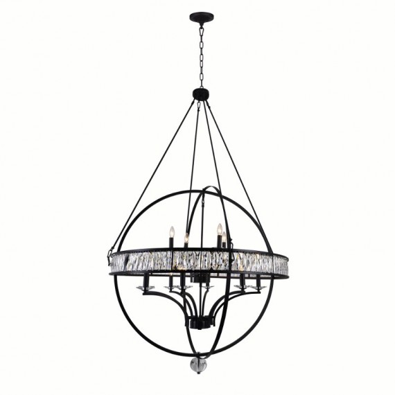 CWI Arkansas 12 Light Chandelier With Black Finish