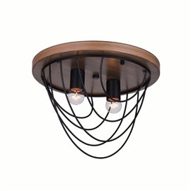 CWI Gala 2 Light Flush Mount With Black Finish