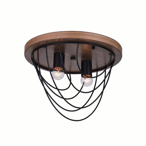 CWI Gala 2 Light Flush Mount With Black Finish