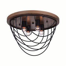 CWI Gala 4 Light Flush Mount With Black Finish