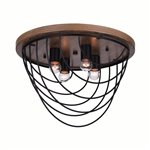 CWI Gala 4 Light Flush Mount With Black Finish