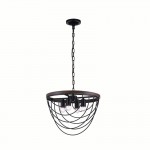 CWI Gala 4 Light Chandelier With Black Finish