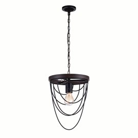 CWI Gala 1 Light Mini Chandelier With Black Finish