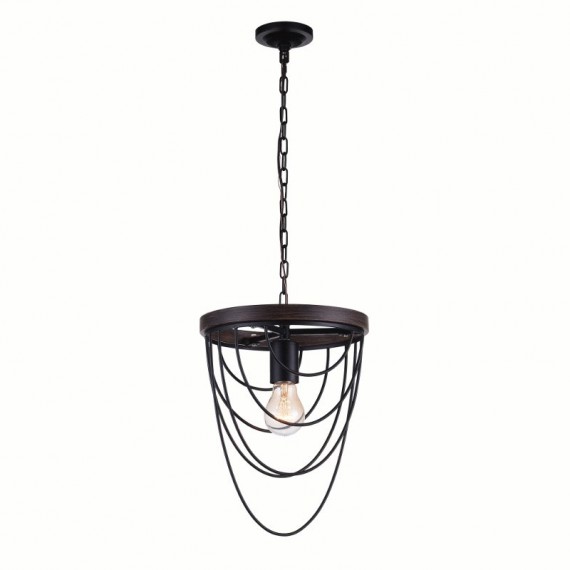 CWI Gala 1 Light Mini Chandelier With Black Finish