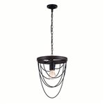 CWI Gala 1 Light Mini Chandelier With Black Finish