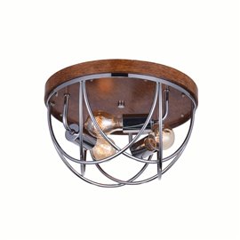 CWI Parana 3 Light Flush Mount With Chrome Finish