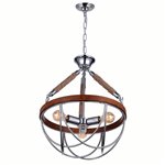 CWI Parana 3 Light Down Chandelier With Chrome Finish