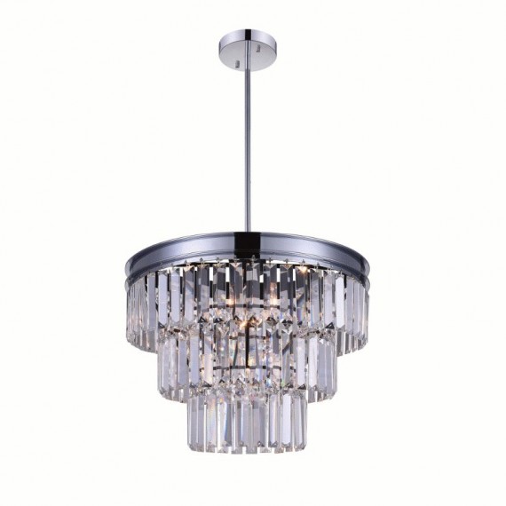 CWI Weiss 5 Light Down Chandelier With Chrome Finish