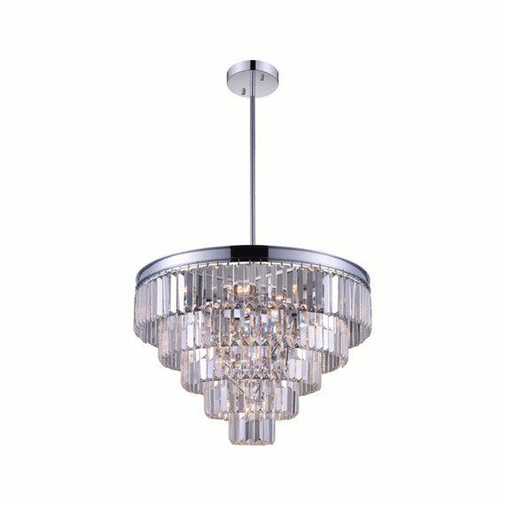 CWI Weiss 12 Light Down Chandelier With Chrome Finish