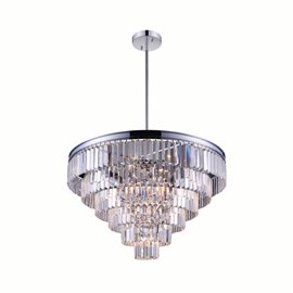 CWI Weiss 15 Light Down Chandelier With Chrome Finish
