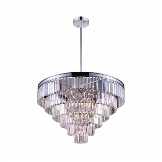 CWI Weiss 15 Light Down Chandelier With Chrome Finish