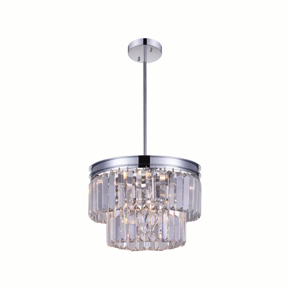 CWI Weiss 5 Light Down Mini Chandelier With Chrome Finish