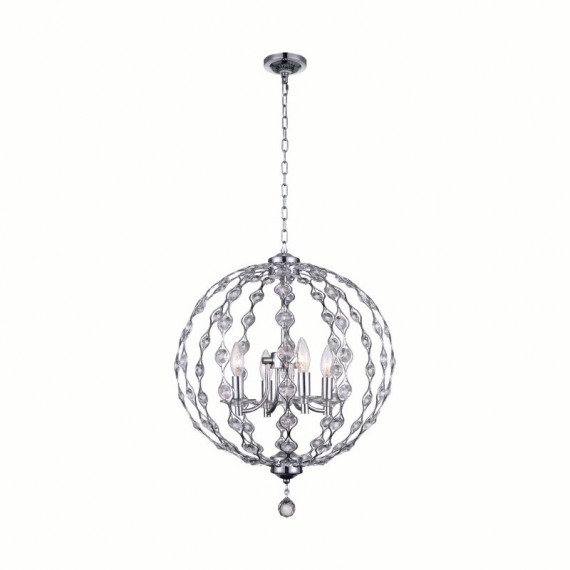 CWI Esia 4 Light Chandelier With Chrome Finish