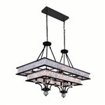 CWI Shalia 16 Light Island Chandelier With Black Finish