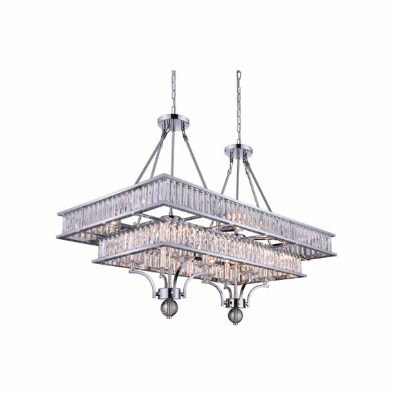 CWI Shalia 16 Light Island Chandelier With Chrome Finish