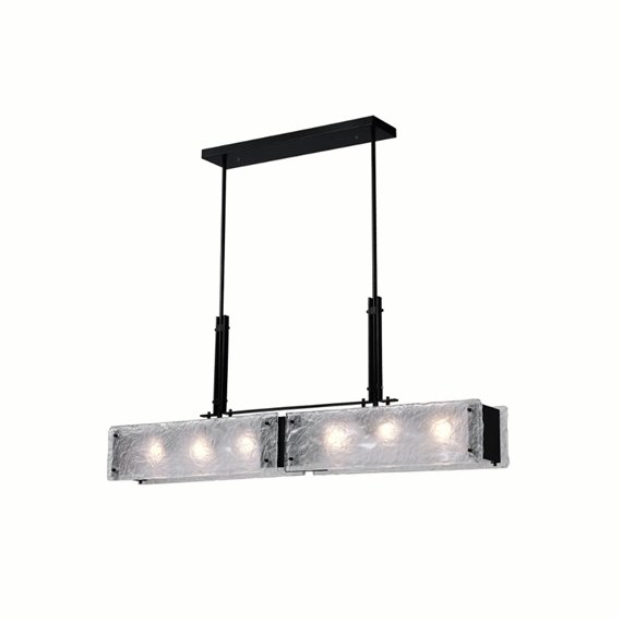 CWI Assunta 6 Light Chandelier With Black Finish